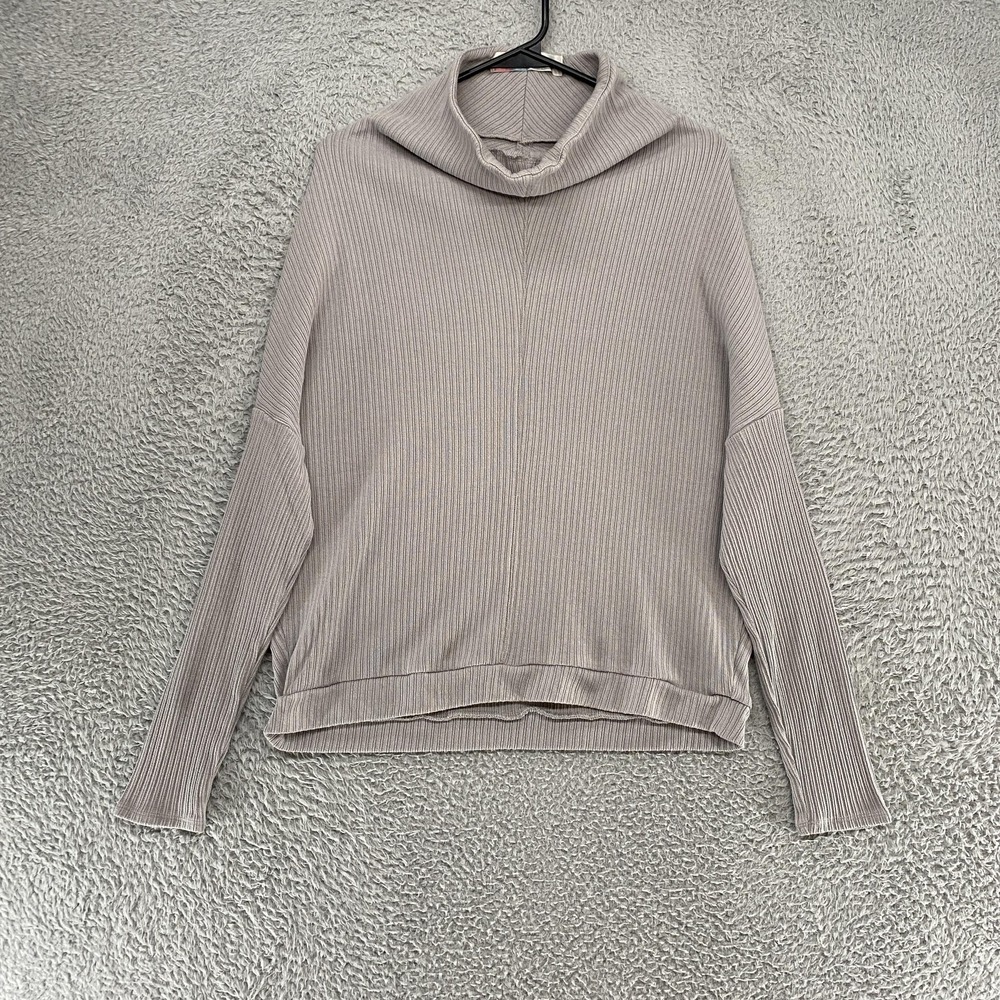 FP Beach Sweater Womens Small Funnel Neck Ribbed Knit Relaxed Pullover Beachy